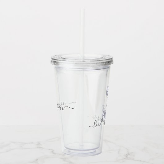 メイド・オブ・オーナー（花嫁付き添い人）HBICベスティー担当名前をカスタムする アクリルタンブラー (右)