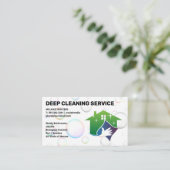 メイド |クリーニングサービスロゴ |バブル 名刺 (スタンド正面)