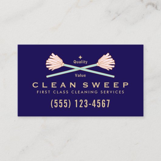 メイド・サービスがピンクのモップを越えた 名刺 (正面)