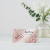 メイド ハウスクリーニング スパークリング ローズゴールド ビジネスC 名刺 (スタンド正面)