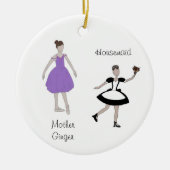 メイド/パーソナライズされたフラワー/マルジパンのナツクラッカー セラミックオーナメント (正面)