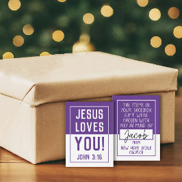 「メイド・フォー・ユー」シューボックスカード – 紫 ノートカード