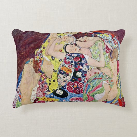 メイド(ヴァージン)、グスタフクリムト、ヴィンテージアールヌーボー アクセントクッション (正面)