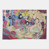 メイド(ヴァージン)、グスタフクリムト、ヴィンテージアールヌーボー キッチンタオル (横)