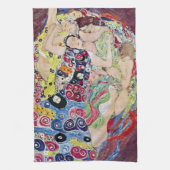 メイド(ヴァージン)、グスタフクリムト、ヴィンテージアールヌーボー キッチンタオル (縦)