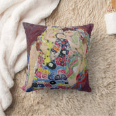 メイド(ヴァージン)、グスタフクリムト、ヴィンテージアールヌーボー クッション (ブランケット)