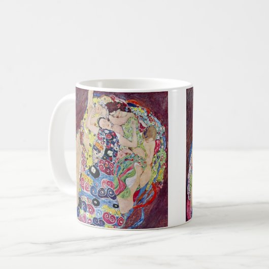 メイド(ヴァージン)、グスタフクリムト、ヴィンテージアールヌーボー コーヒーマグカップ (正面左)