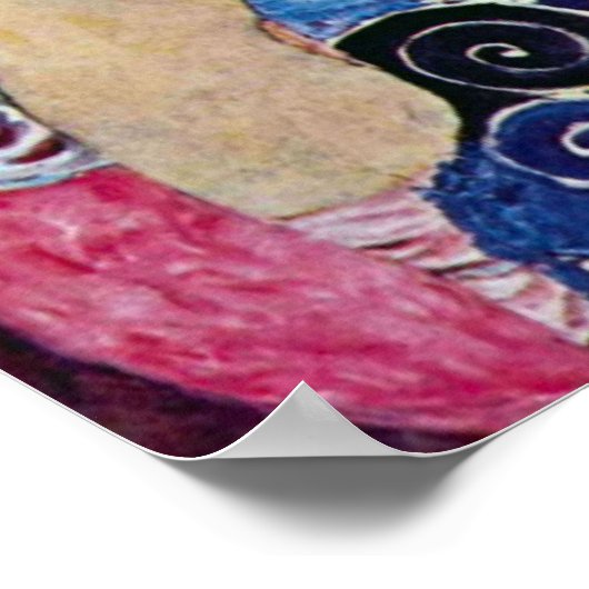 メイド(ヴァージン)、グスタフクリムト、ヴィンテージアールヌーボー ポスター (角)