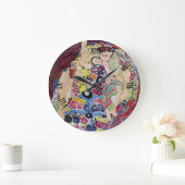 メイド(ヴァージン)、グスタフクリムト、ヴィンテージアールヌーボー ラージ壁時計 (ホーム)