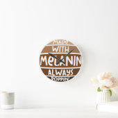 メイドw/メラニン常にポピンブラックブルシスタ ラウンド壁時計 (ホーム)