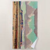 メイナード・ディクソンによるナバホの広い土地 ビーチタオル (正面)