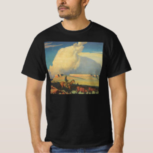 メイナード・ディクソンによるビンテージカウボーイ、オープンレンジ Tシャツ