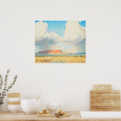 メイナード・ディクソンによるメサへの雨 ポスター (キッチン)