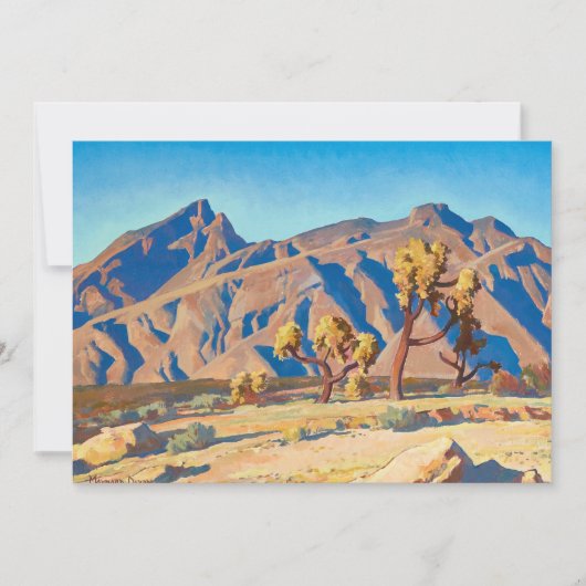 メイナード・ディクソンによる山々に対するチョラス サンキューカード (正面)