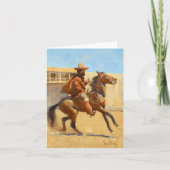 メイナード・ディクソンによる旧カリフォルニアのランチェロ サンキューカード (正面)