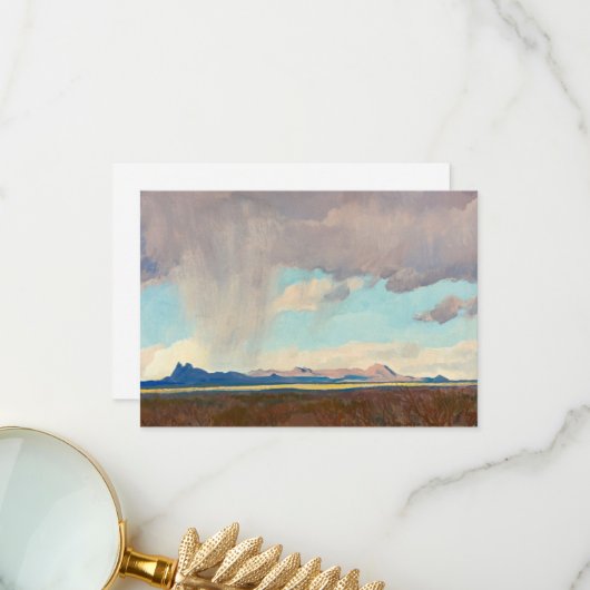 メイナード・ディクソンによる湾への雨 サンキューカード (正面/裏面インサイチュ)