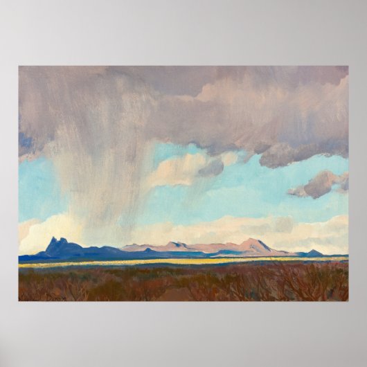 メイナード・ディクソンによる湾への雨 ポスター (正面)