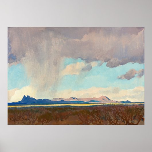 メイナード・ディクソンによる湾への雨 ポスター (正面)