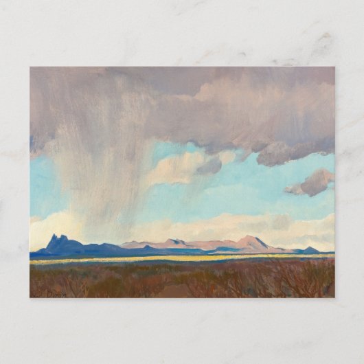 メイナード・ディクソンによる湾への雨 ポストカード (正面)