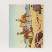 メイナード・ディクソンによる馬のカウボーイズ ジグソーパズル (縦)