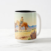 メイナード・ディクソンによる馬のカウボーイズ ツートーンマグカップ (正面右)