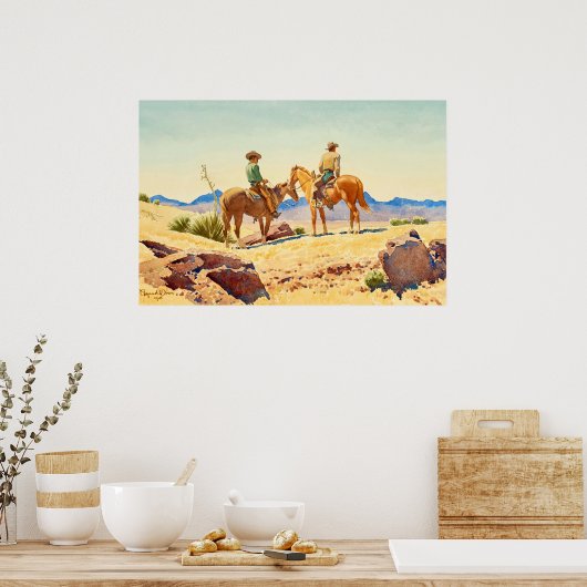 メイナード・ディクソンによる馬のカウボーイズ ポスター (キッチン)