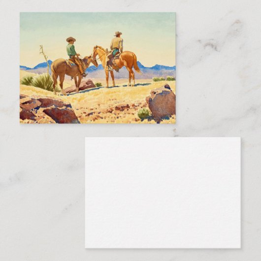 メイナード・ディクソンによる馬のカウボーイズ 名刺 (正面/裏面)