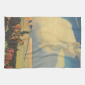 メイナード・ディクソンによる「オープンレンジ」ヴィンテージカウボーイ、西部開拓時代のアメリカの風景画 キッチンタオル (横)