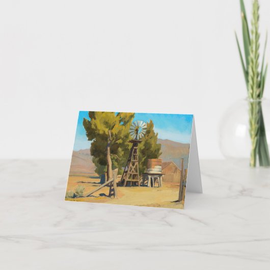 メイナード・ディクソンのネバダ州カーソン、ランチ・ウィンドミル サンキューカード (正面)