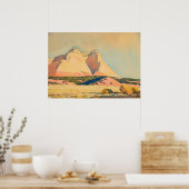 メイナード・ディクソンのユタ州山・カルメルの眺め ポスター (キッチン)