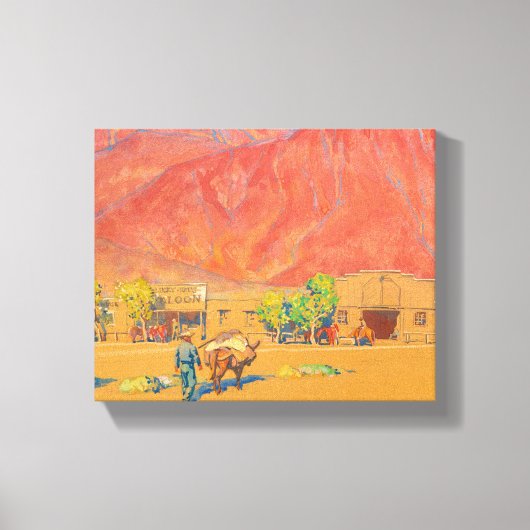 メイナード・ディクソンの町と崖 キャンバスプリント (正面)