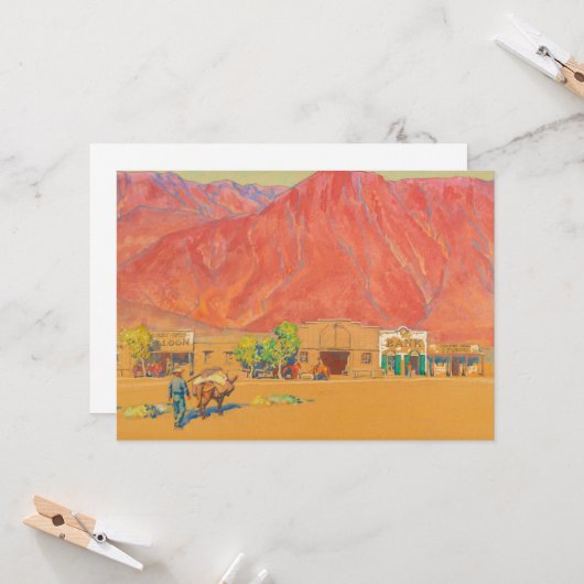 メイナード・ディクソンの町と崖 招待状 (正面/裏面インサイチュ)