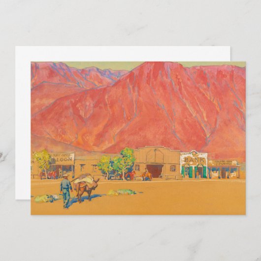 メイナード・ディクソンの町と崖 招待状 (正面/裏面)