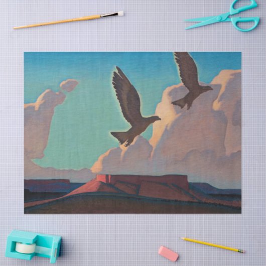 メイナード・ディクソンの2つのイーグルス 薄葉紙 (クラフト)