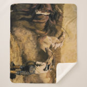 メイナード・ディクソンの『ローピン・パロミノ』 シェルパブランケット (正面)