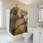 メイナード・ディクソンの『ローピン・パロミノ』 シャワーカーテン (インサイチュ)