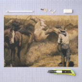 メイナード・ディクソンの『ローピン・パロミノ』 薄葉紙 (クラフト)