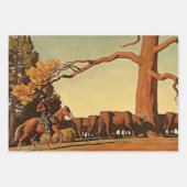 メイナード・ディクソンの「尾根の上」西洋美術 ラッピングペーパーシート (正面)