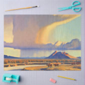 メイナード・ディクソンの「干ばつ雨」 薄葉紙 (クラフト)