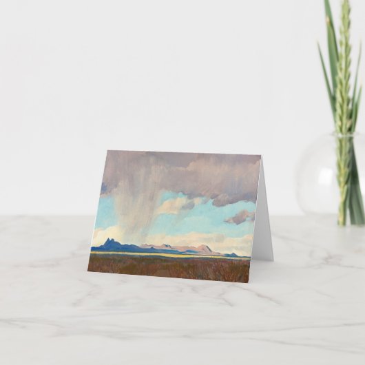 メイナード·ディクソン湾に向けての雨 サンキューカード (正面)