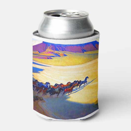 メイナード・ディクソン野生馬 缶クーラー (缶正面)