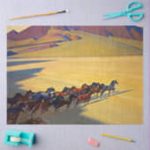 メイナード・ディクソン『ネバダの野生馬』 薄葉紙 (クラフト)