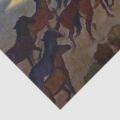 メイナード・ディクソン『ネバダの野生馬』 薄葉紙 (詳細)