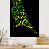 メイバードワードクラウドブラックグリーンタイポグラフィ ポスター (キッチン)