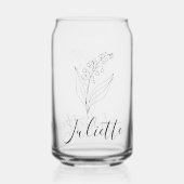 メイパーソナライズされたリリー・オブ・ザ・バレー誕生花 ガラス缶 (正面)