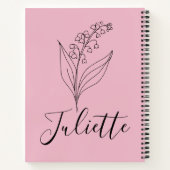 メイパーソナライズされたリリー・オブ・ザ・バレー誕生花 ノートブック (裏面)