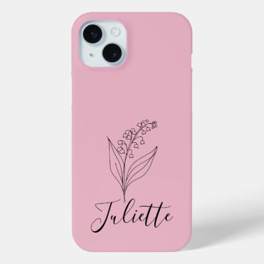 メイパーソナライズされたリリー・オブ・ザ・バレー誕生花 Case-Mate iPhoneケース (裏面)