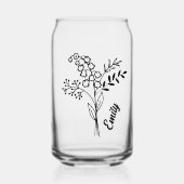 メイパーソナライズされた誕生フラワーリリー・オブ・ザ・バレー ガラス缶 (正面)