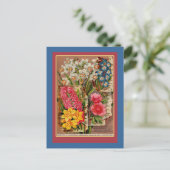 メイフラワーシードパケットヴィンテージイラストレーション ポストカード (スタンド正面)