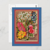 メイフラワーシードパケットヴィンテージイラストレーション ポストカード (正面/裏面)